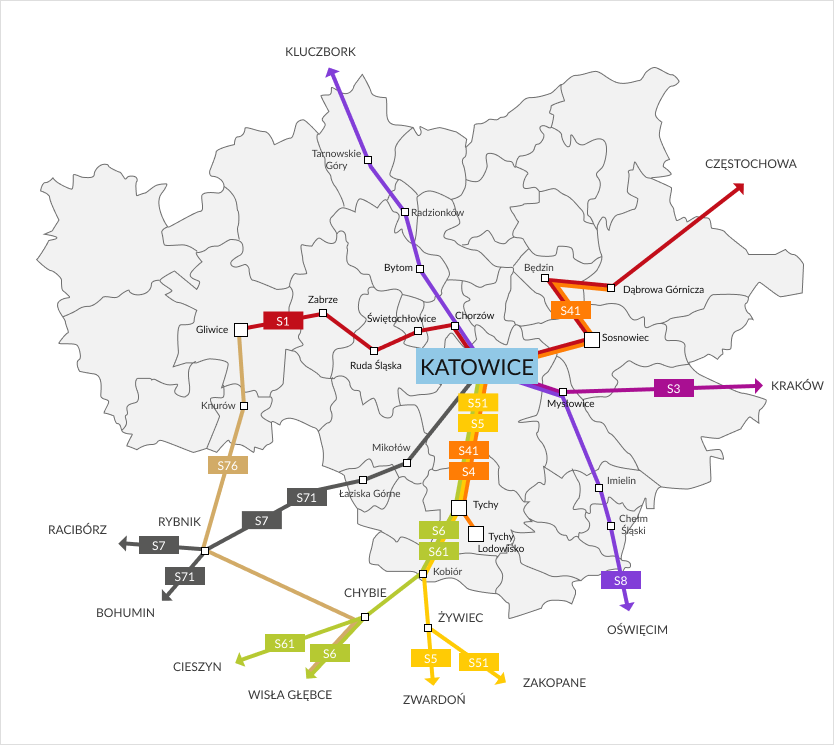 mapa linii kolejowych