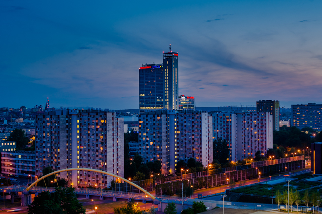 Panorama Katowic nocą